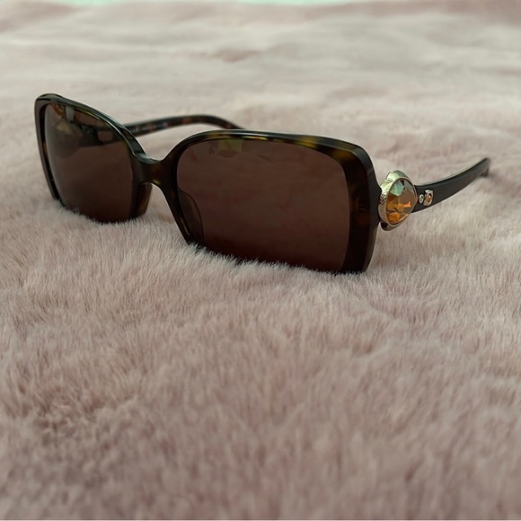 BVLGARI/Bulgari Swarovski Gem Brown Tortoise Havana Dark Sunglasses (Authentic) - Picture 7 of 8